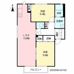 ドミール医大北Ａ棟の物件間取画像